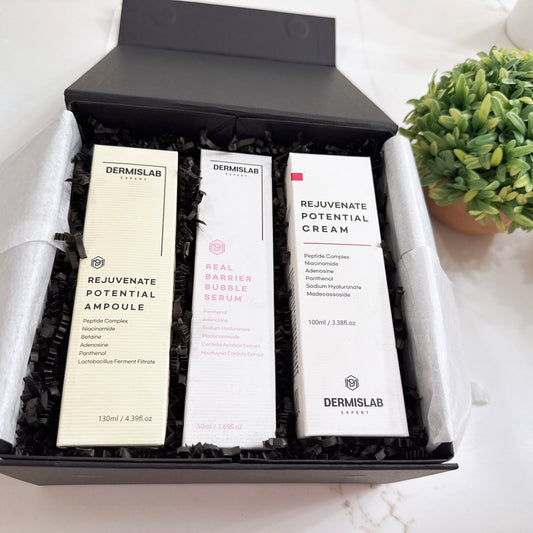 Rejuvenate, Hydrate, Barrier 3-Step Essential for Fine-lines/Wrinkles Reduction, Skin Healing Boost/Nourishment, and Hydration Retention - Centella Asiatica, Hyaluronic Acid, Collagen